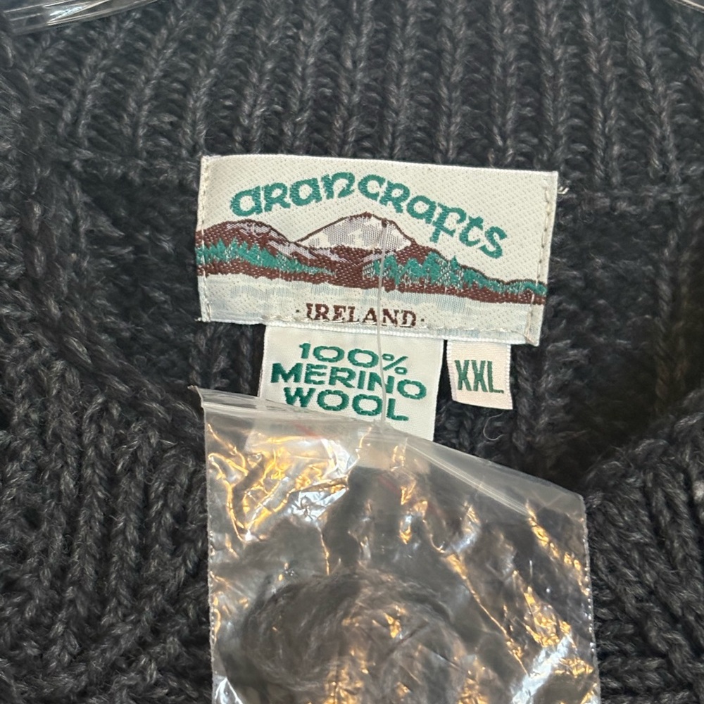 Aran Crafts Black Cable Knit Cardigan - Picture 6 of 11